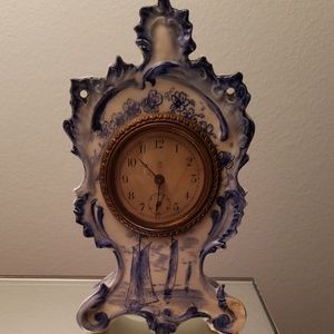 1800s Antique Porcelain Desk Clock